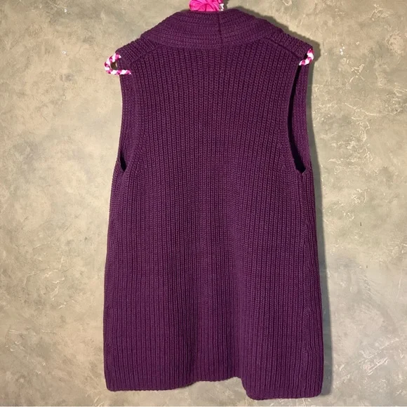 Gap Cotton Knit Open Front Draped Vest Sleeveless Cardigan - Picture 2 of 4